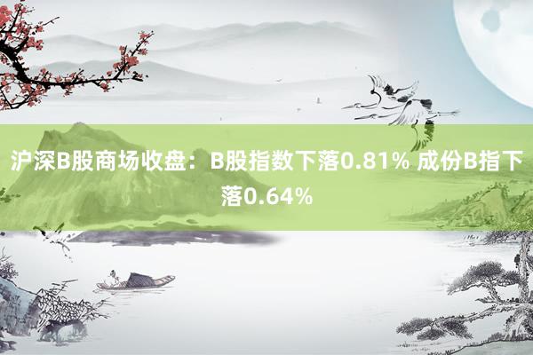 沪深B股商场收盘：B股指数下落0.81% 成份B指下落0.64%