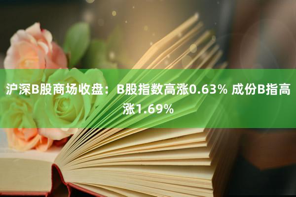 沪深B股商场收盘：B股指数高涨0.63% 成份B指高涨1.69%