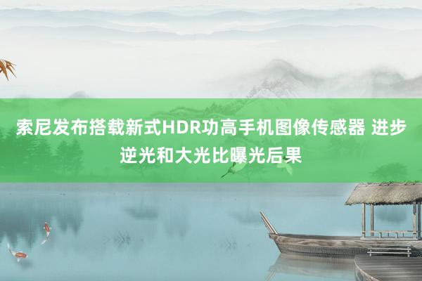 索尼发布搭载新式HDR功高手机图像传感器 进步逆光和大光比曝光后果