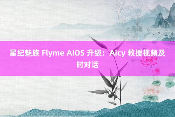 星纪魅族 Flyme AIOS 升级：Aicy 救援视频及时对话