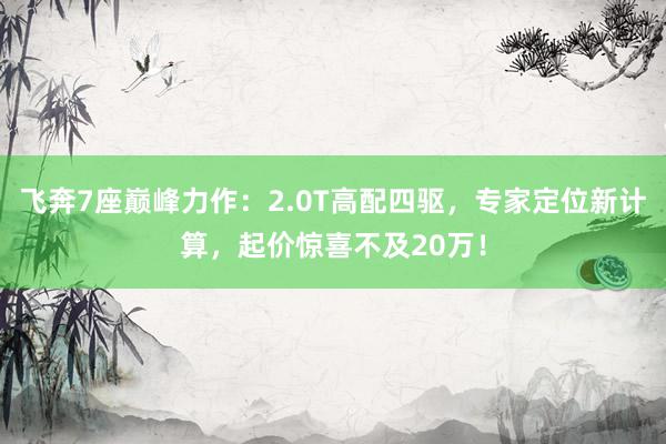 飞奔7座巅峰力作：2.0T高配四驱，专家定位新计算，起价惊喜不及20万！